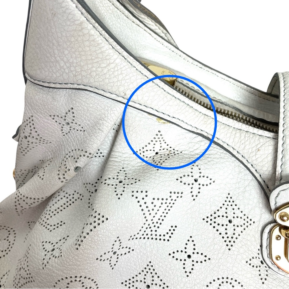 LOUIS VUITTON Mahina Hobo Pebble Leather Perforated Monogram Shoulder Bag Purse - Picture 6 of 14